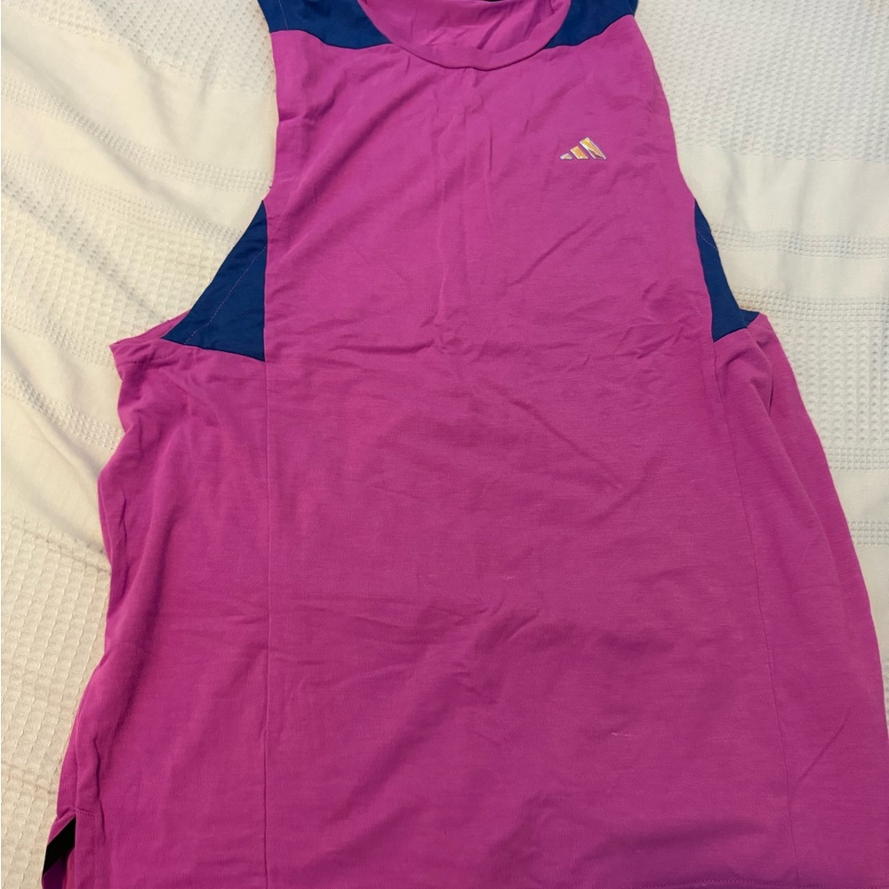 Adidas Vibrant Pink and Navy Sleeveless Top